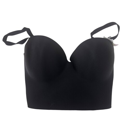 Jezebel Womens Black Strapless Bustier Bra SZ 32DD Nylon/Spandex Adj Strap - Picture 11 of 14